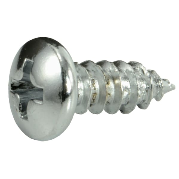 Midwest Fastener Sheet Metal Screw, #10 x 1/2 in, Chrome Plated Steel Pan Head Phillips Drive, 10 PK 34688 - main